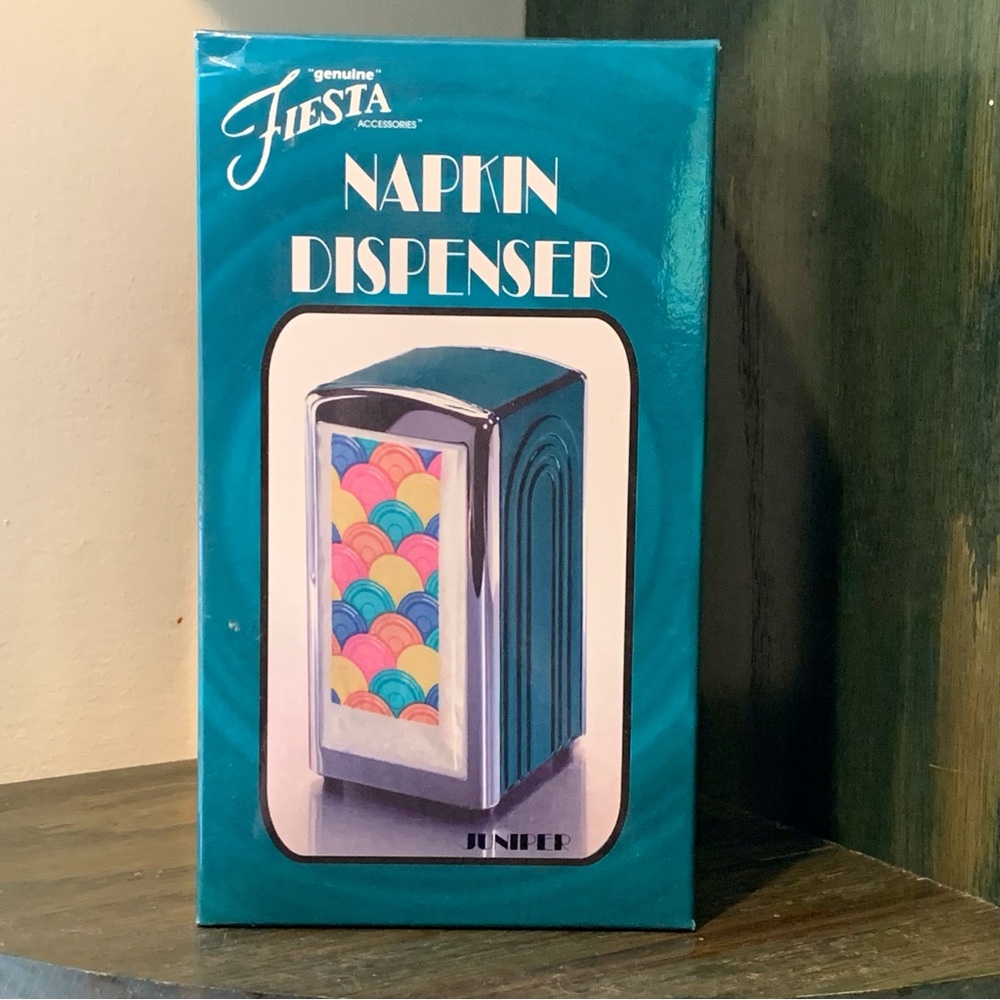 Fiesta Napkin Dispenser in Teal with Multicolor Art Panel